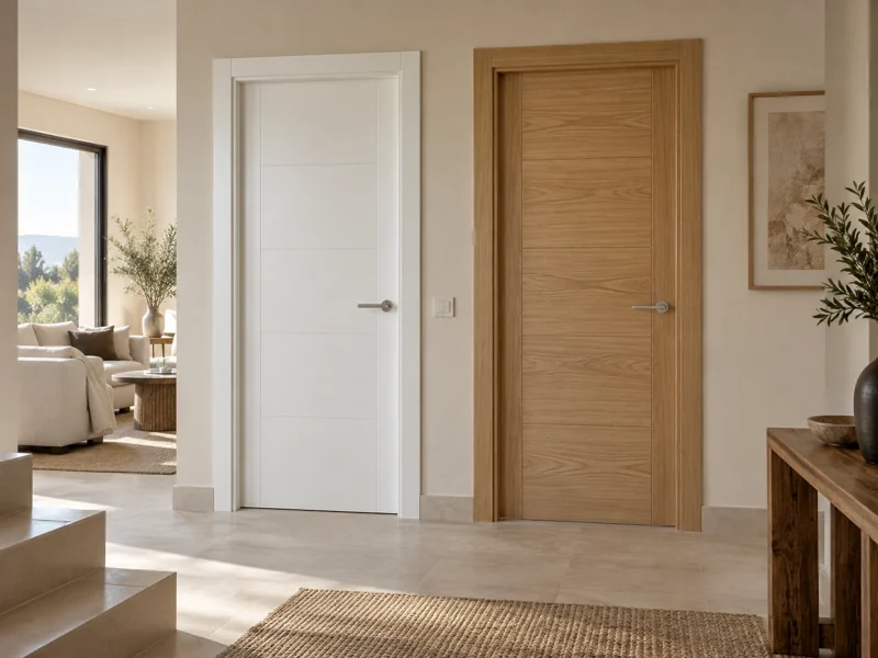Puertas de interior lacadas en blanco y de madera de roble del catálogo de Fábrica de Puertas