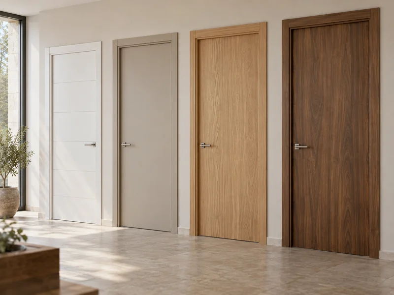 Muestrario de puertas de interior Castalla con acabados lacados y en madera